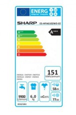 SHARP ESHFA6102W3EE elöltöltős mosógép Háztartás / Otthon / Kültér - Mosógép / szárítógép - Elöltöltős keskeny (45cm-ig) mosógép - 354101