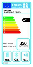 SHARP SJXE680MBE felülfagyasztós hűtőszekrény Konyhai termékek - Hűtő, fagyasztó (szabadonálló) - Felülfagyasztós kombinált hűtő - 298526