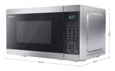 SHARP YC-MG02E-S mikrohullámú sütő Konyhai termékek - Mikrohullámú sütő - Mikrohullámú sütő (szabadonálló) - 346912