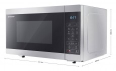 SHARP YC-MS51E-S mikrohullámú sütő Konyhai termékek - Mikrohullámú sütő - Mikrohullámú sütő (szabadonálló) - 346920