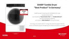SHARP KDHHH9S8GW3EE Hőszivattyús szárítógép Háztartás / Otthon / Kültér - Mosógép / szárítógép - Szárítógép - 366866
