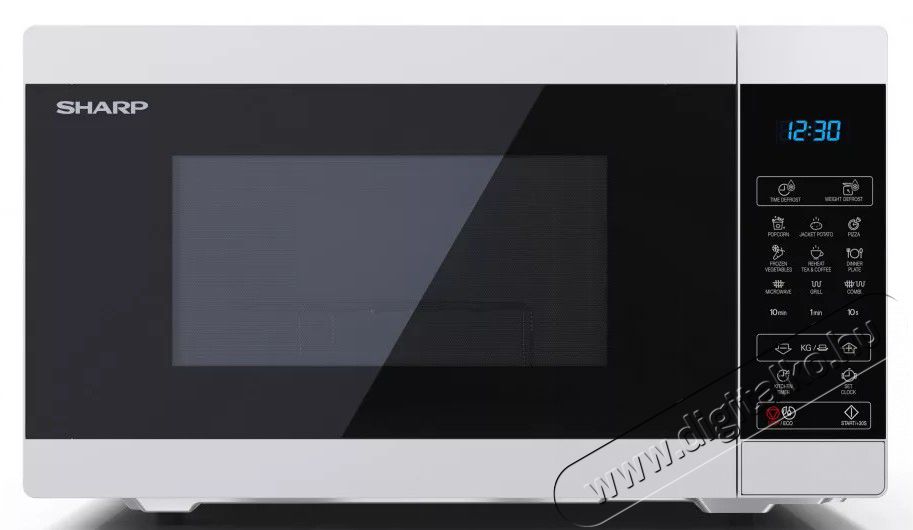 SHARP YC-MG51EW mikrohullámú sütő - fehér-fekete  Konyhai termékek - Mikrohullámú sütő - Mikrohullámú sütő (szabadonálló) - 371608