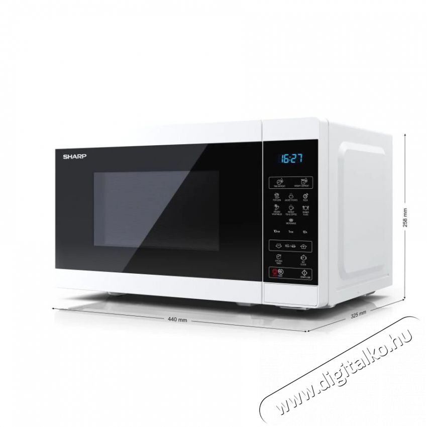 SHARP YC-MS02EW mikrohullámú sütő - fehér fekete  Konyhai termékek - Mikrohullámú sütő - Mikrohullámú sütő (szabadonálló) - 371611