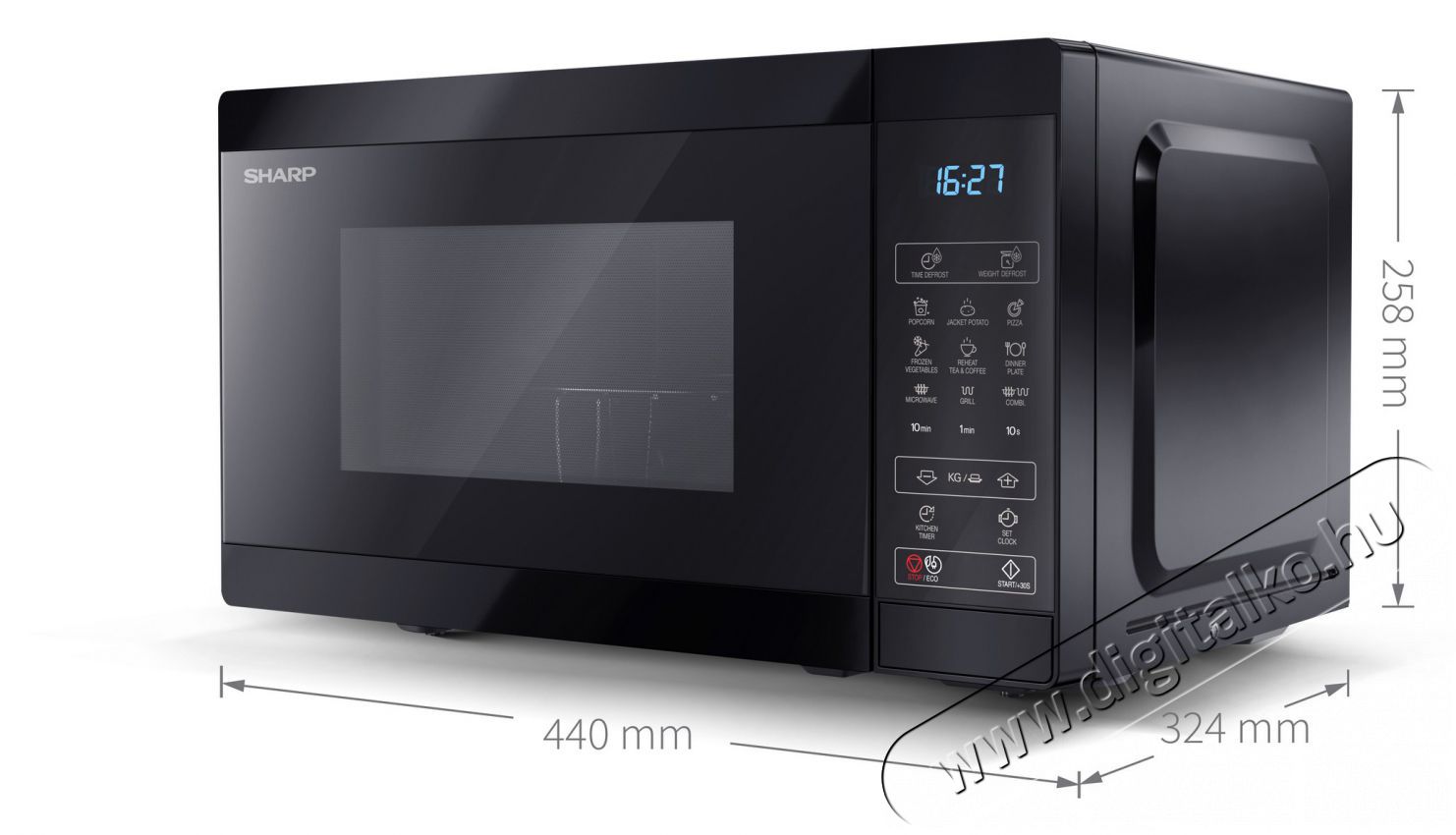 SHARP YC-MS02EB 20L digitális mikrohullámú sütő - fekete Konyhai termékek - Mikrohullámú sütő - Mikrohullámú sütő (szabadonálló) - 375863