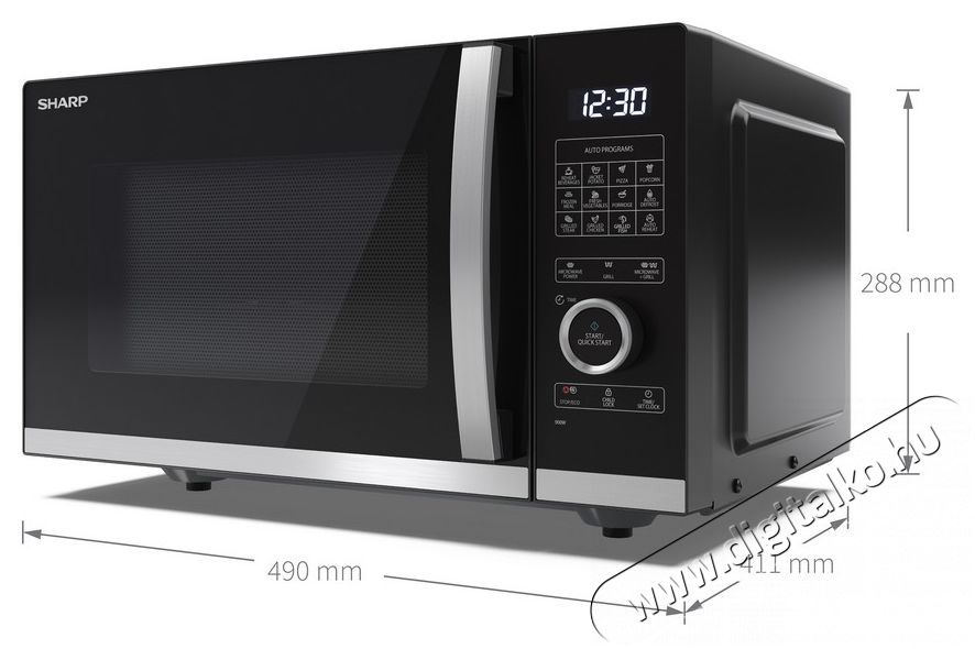 SHARP YC-QG254AEB mikrohullámú sütő  Konyhai termékek - Mikrohullámú sütő - Mikrohullámú sütő (szabadonálló) - 380743