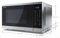 SHARP YC-MG252AE-S 25L, digitális, grilles mikrohullámú sütő, ezüst/fekete Konyhai termékek - Mikrohullámú sütő - Mikrohullámú sütő (szabadonálló) - 476075