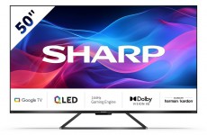 SHARP 50GR8265E 126cm-es 4K UHD 144Hz QLED Google TV harman/kardon hangszórókkal Televíziók - LED televízió - UHD 4K felbontású - 499835