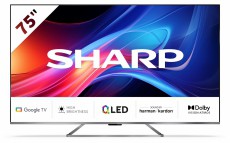 SHARP 75GP7265E 189cm-es 4K UHD QLED Google TV Harman/Kardon hangszórókkal Televíziók - LED televízió - UHD 4K felbontású - 499838