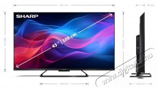 SHARP 43GR8265E 108cm-es 4K UHD 144Hz QLED Google TV Televíziók - LED televízió - UHD 4K felbontású - 500995