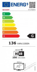 SHARP 75GP7265E 189cm-es 4K UHD QLED Google TV Harman/Kardon hangszórókkal Televíziók - LED televízió - UHD 4K felbontású - 499838