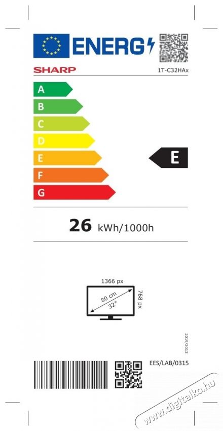 SHARP 32HA1205E 80cm-es HD Ready LED TV Telev&iacute;zi&oacute;k - LED telev&iacute;zi&oacute; - 720p HD Ready felbont&aacute;s&uacute; - 530955