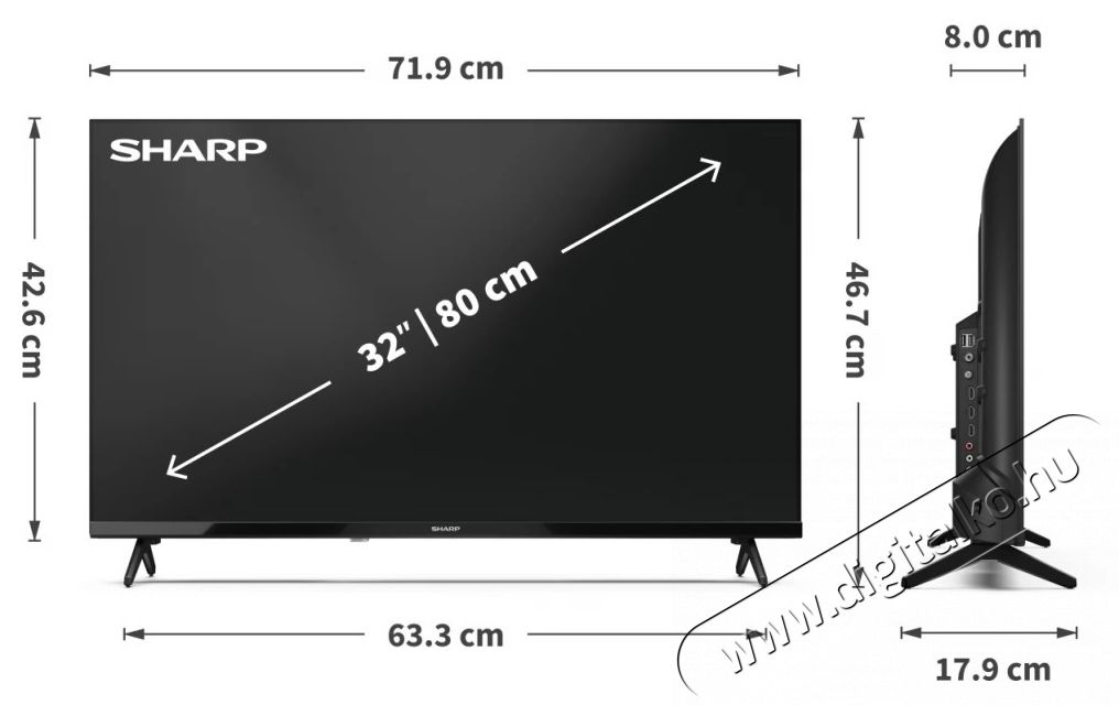 SHARP 32HA1205E 80cm-es HD Ready LED TV Telev&iacute;zi&oacute;k - LED telev&iacute;zi&oacute; - 720p HD Ready felbont&aacute;s&uacute; - 530955
