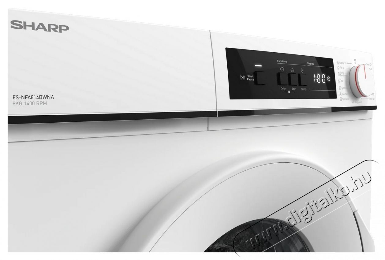 SHARP ES-NFA814BWNNA-EE el&ouml;lt&ouml;ltős mos&oacute;g&eacute;p (8kg, 1400 fordulat) H&aacute;ztart&aacute;s / Otthon / K&uuml;lt&eacute;r - Mos&oacute;g&eacute;p / sz&aacute;r&iacute;t&oacute;g&eacute;p - El&ouml;lt&ouml;ltős norm&aacute;l (60cm-ig) mos&oacute;g&eacute;p - 530953