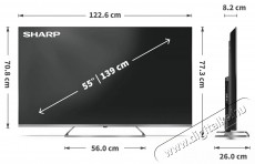 SHARP 55JP7265E 139cm-es 4K Ultra HD QLED MiniLED Google TV Harman Kardon hangsz&oacute;r&oacute;kkal Telev&iacute;zi&oacute;k - LED telev&iacute;zi&oacute; - UHD 4K felbont&aacute;s&uacute; - 531442