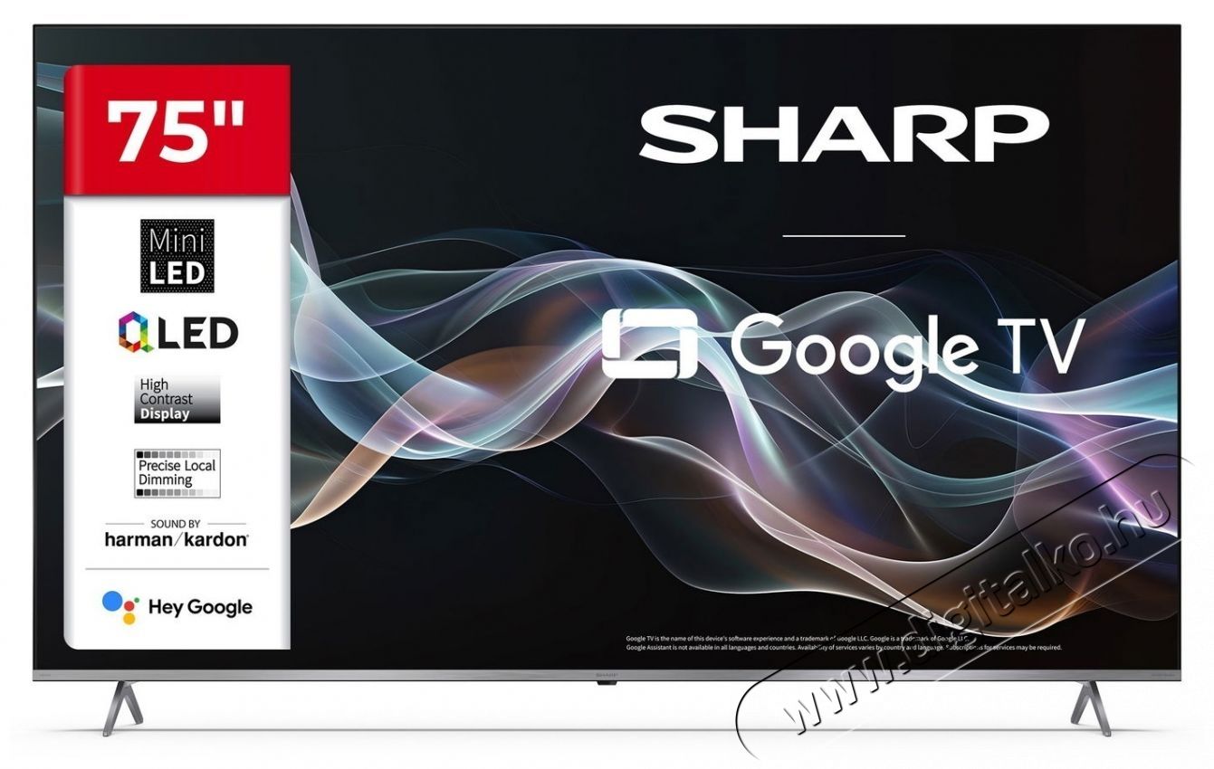 SHARP 75JP7265E 189cm-es 4K Ultra HD QLED MiniLED Google TV Harman Kardon hangsz&oacute;r&oacute;kkal Telev&iacute;zi&oacute;k - LED telev&iacute;zi&oacute; - UHD 4K felbont&aacute;s&uacute; - 531441