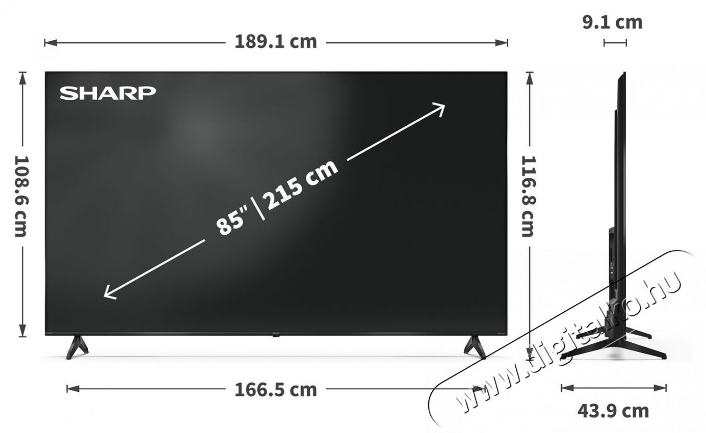 SHARP 85HP5265E 215cm-es 4K Ultra HD QLED Google TV Telev&iacute;zi&oacute;k - LED telev&iacute;zi&oacute; - UHD 4K felbont&aacute;s&uacute; - 531444