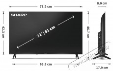 SHARP 32HF2265E 80cm-es HD Ready LED Google TV Telev&iacute;zi&oacute;k - LED telev&iacute;zi&oacute; - 720p HD Ready felbont&aacute;s&uacute; - 531468