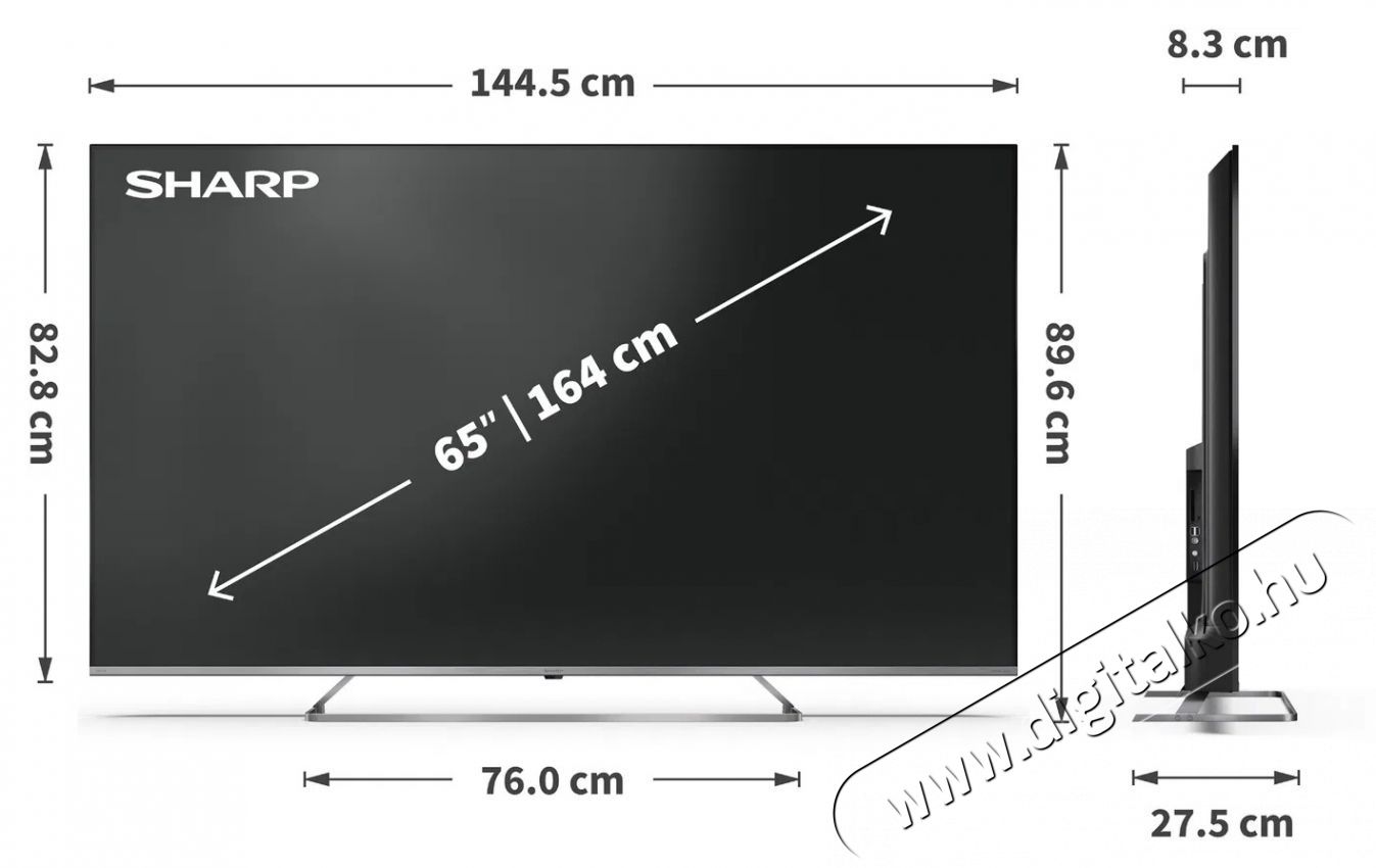 SHARP 65JP7265E 164cm-es 4K Ultra HD QLED MiniLED Google TV Harman Kardon hangsz&oacute;r&oacute;kkal Telev&iacute;zi&oacute;k - LED telev&iacute;zi&oacute; - UHD 4K felbont&aacute;s&uacute; - 531443