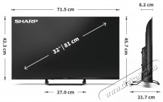 SHARP 32HF3865E 80cm-es Full HD QLED Google TV Telev&iacute;zi&oacute;k - LED telev&iacute;zi&oacute; - 1080p Full HD felbont&aacute;s&uacute; - 530957