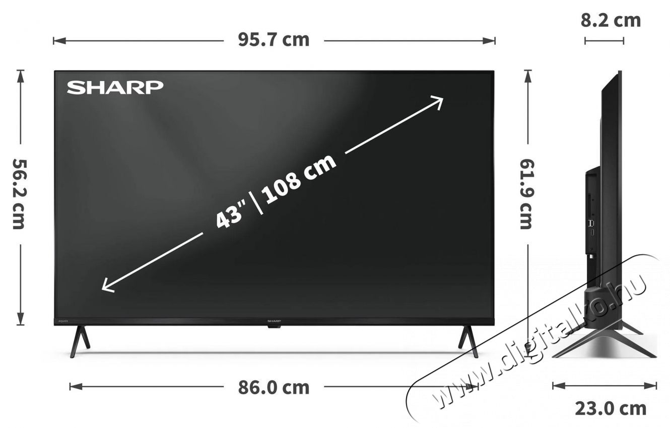 SHARP 43HP5265E 108cm-es 4K Ultra HD QLED Google TV Telev&iacute;zi&oacute;k - LED telev&iacute;zi&oacute; - UHD 4K felbont&aacute;s&uacute; - 530959