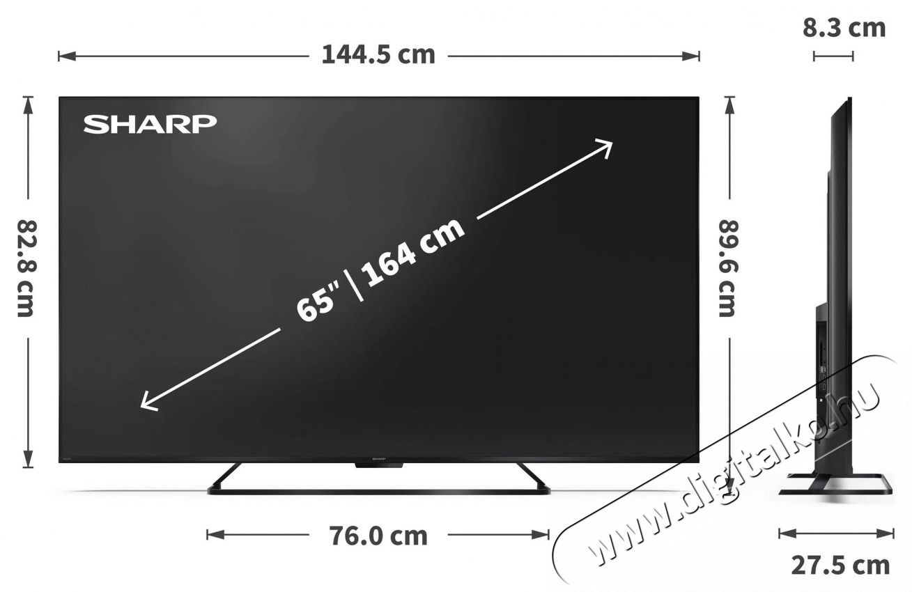 SHARP 55HP6265E 139cm-es 4K Ultra HD QLED Google TV Telev&iacute;zi&oacute;k - LED telev&iacute;zi&oacute; - UHD 4K felbont&aacute;s&uacute; - 530964