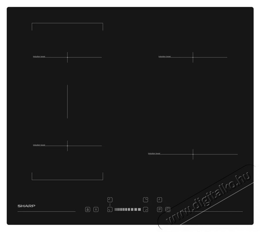 SHARP KH-6I35NS0K-EU - be&eacute;p&iacute;thető indukci&oacute;s főzőlap (60 cm) Konyhai term&eacute;kek - S&uuml;tő-főzőlap, tűzhely (be&eacute;p&iacute;thető) - Indukci&oacute;s főzőlap (be&eacute;p&iacute;thető) - 538165