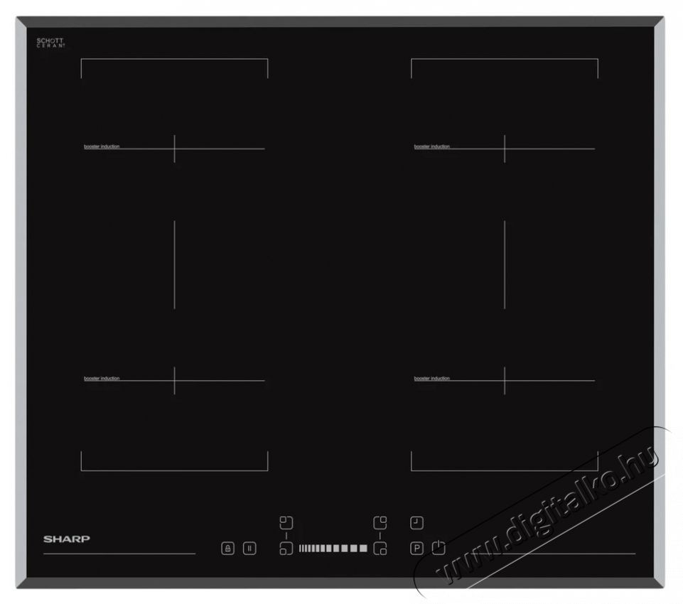 SHARP KH-6I38CS00-EU - be&eacute;p&iacute;thető indukci&oacute;s főzőlap (60 cm, CookBridge) Konyhai term&eacute;kek - S&uuml;tő-főzőlap, tűzhely (be&eacute;p&iacute;thető) - Indukci&oacute;s főzőlap (be&eacute;p&iacute;thető) - 538166