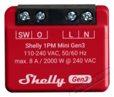 SHELLY Plus 1PM Mini, kapcsolómodul, WiFi, Gen3 Háztartás / Otthon / Kültér - Okos otthon - Kiegészítő - 521478