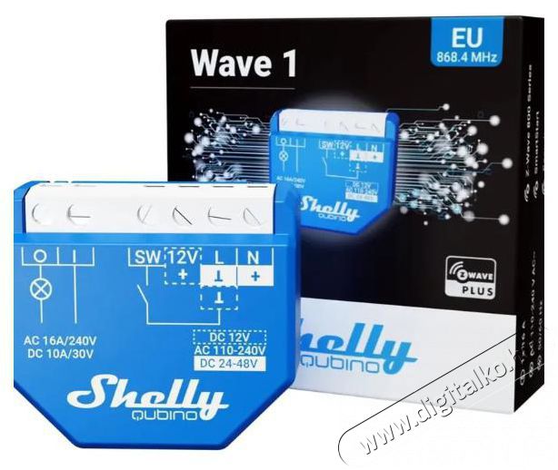 SHELLY Wave 1, kapcsol&oacute;modul, Z-Wave &Uacute;jdons&aacute;gok - &Uacute;j term&eacute;kek - 521494