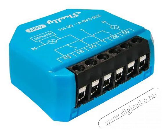 SHELLY Gen3 dupla kapcsolómodul, nullavezető nélkül működő, Wi-Fi Háztartás / Otthon / Kültér - Okos otthon - Kiegészítő - 521465