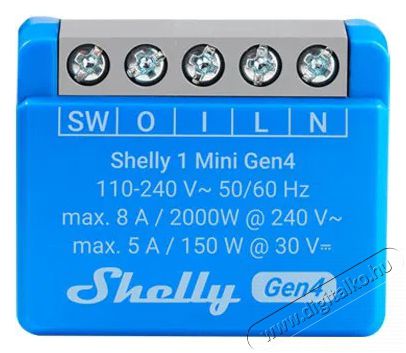 SHELLY Gen4 1 Mini, kapcsoló modul, Wi-Fi Háztartás / Otthon / Kültér - Okos otthon - Kiegészítő - 521468