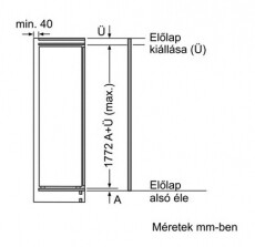 Siemens KI82LAF30 beépíthető hűtőszekrény Konyhai termékek - Hűtő, fagyasztó (beépíthető) - Alulfagyasztós kombinált hűtő - 269824