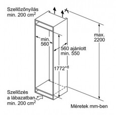 Siemens KI82LAF30 beépíthető hűtőszekrény Konyhai termékek - Hűtő, fagyasztó (beépíthető) - Alulfagyasztós kombinált hűtő - 269824