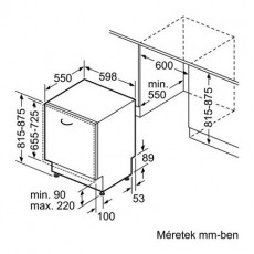 Siemens SN65M085EU beépíthető mosogatógép Konyhai termékek - Mosogatógép - Normál (60cm) beépíthető mosogatógép - 269834