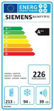 Siemens KG36VVW32 hűtőszekrény Konyhai termékek - Hűtő, fagyasztó (szabadonálló) - Alulfagyasztós kombinált hűtő - 282549