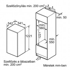 Siemens KI24LV60 hűtőszekrény Konyhai termékek - Hűtő, fagyasztó (beépíthető) - Alulfagyasztós kombinált hűtő - 282592