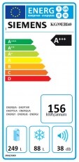 Siemens KG39EBI40 hűtőszekrény Konyhai termékek - Hűtő, fagyasztó (szabadonálló) - Alulfagyasztós kombinált hűtő - 282556