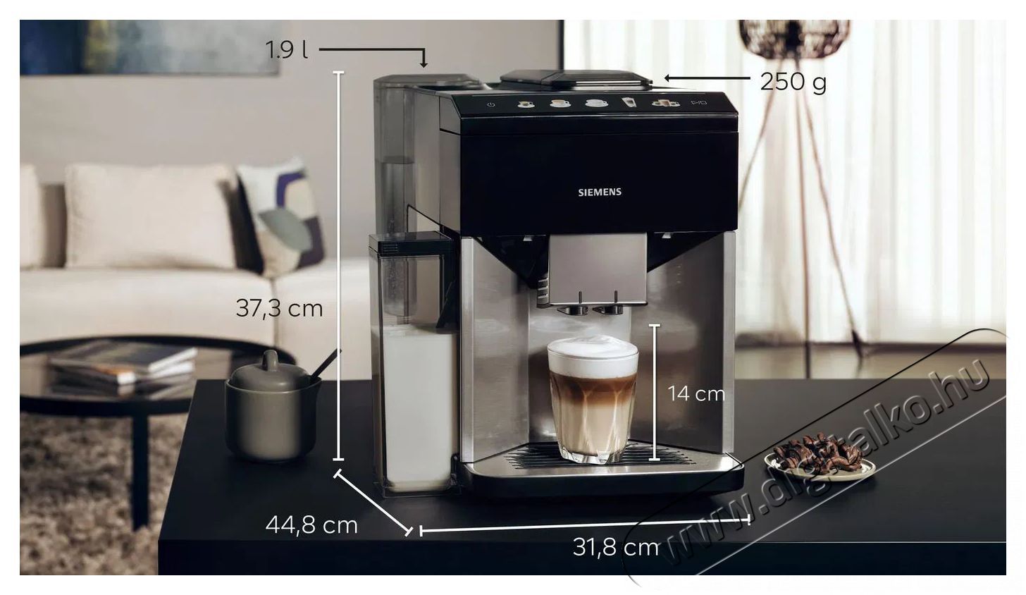 Siemens TQ517R03 EQ500 integral Konyhai term&eacute;kek - K&aacute;v&eacute;főző / k&aacute;v&eacute;&ouml;rlő / kieg&eacute;sz&iacute;tő - Automata k&aacute;v&eacute;főző - 512843