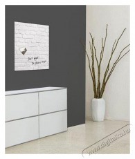 SIGEL Artverum Üvegtábla, fehér kő hatású, 480×480×15 mm Iroda és számítástechnika - Egyéb számítástechnikai termék - 518448