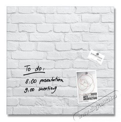 SIGEL Artverum Üvegtábla, fehér kő hatású, 480×480×15 mm Iroda és számítástechnika - Egyéb számítástechnikai termék - 518448