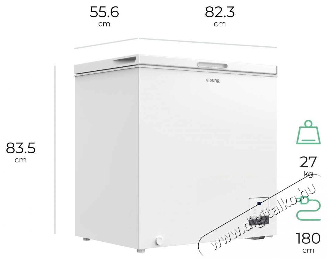 Siguro CF-F16W Fast Freeze 199 Konyhai term&eacute;kek - Hűtő, fagyaszt&oacute; (szabadon&aacute;ll&oacute;) - Fagyaszt&oacute;szekr&eacute;ny - 504556