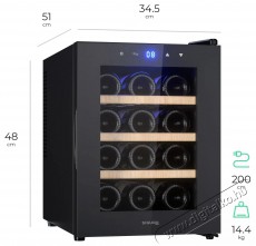 Siguro WC-F121B Wine Touch Konyhai termékek - Hűtő, fagyasztó (szabadonálló) - Borhűtő - 504580