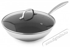 Siguro Wok Pure Delight, 28 cm, ac&eacute;l, ILAG&reg; Professional S rozsdamentes fel&uuml;let + fedő Konyhai term&eacute;kek - Ed&eacute;ny - Wok serpenyő - 504912