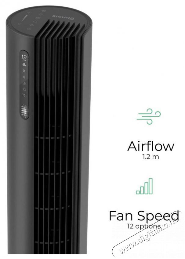 Siguro FN-U321Y Ionic Super Silent Dark WiFi H&aacute;ztart&aacute;s / Otthon / K&uuml;lt&eacute;r - Ventil&aacute;tor / L&eacute;gkondicion&aacute;l&oacute; - &Aacute;ll&oacute; / padl&oacute; ventil&aacute;tor - 504863