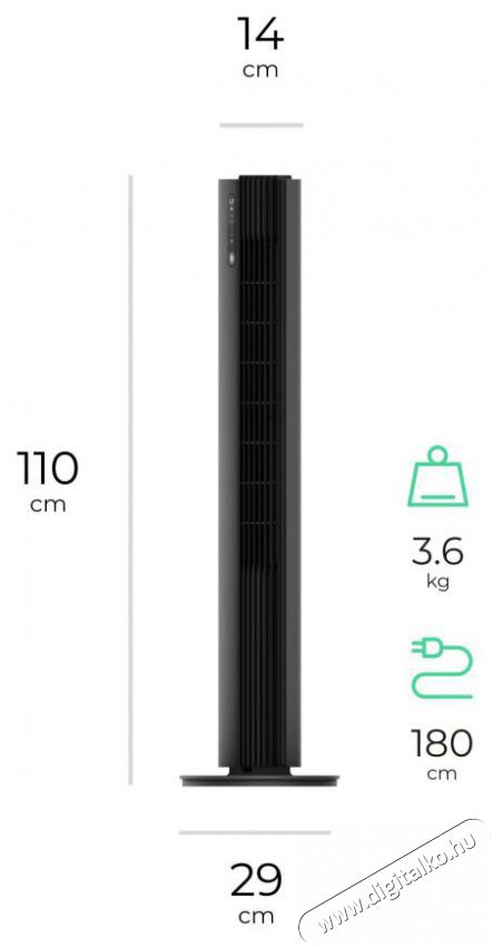 Siguro FN-U321Y Ionic Super Silent Dark WiFi H&aacute;ztart&aacute;s / Otthon / K&uuml;lt&eacute;r - Ventil&aacute;tor / L&eacute;gkondicion&aacute;l&oacute; - &Aacute;ll&oacute; / padl&oacute; ventil&aacute;tor - 504863