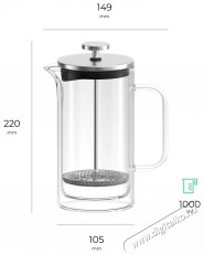 Siguro Double Delight french press, duplafalú, 1 l Konyhai termékek - Kávéfőző / kávéörlő / kiegészítő - Kávéfőző kiegészítő - 503774