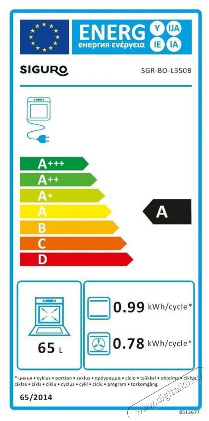 Siguro BO-L35 Built-in Hot Air Oven Black &Uacute;jdons&aacute;gok - &Uacute;j term&eacute;kek - 509818