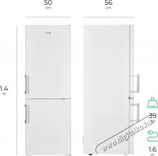 Siguro BF-J140W Arctic Konyhai termékek - Hűtő, fagyasztó (szabadonálló) - Alulfagyasztós kombinált hűtő - 509298