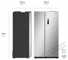 Siguro MD-D233S Essentials Konyhai termékek - Hűtő, fagyasztó (szabadonálló) - Amerikai típusú Side By Side hűtő - 509303