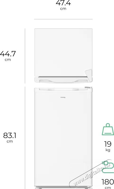 Siguro TT-D160W Thrifty Konyhai term&eacute;kek - Hűtő, fagyaszt&oacute; (szabadon&aacute;ll&oacute;) - Fel&uuml;lfagyaszt&oacute;s kombin&aacute;lt hűtő - 509287